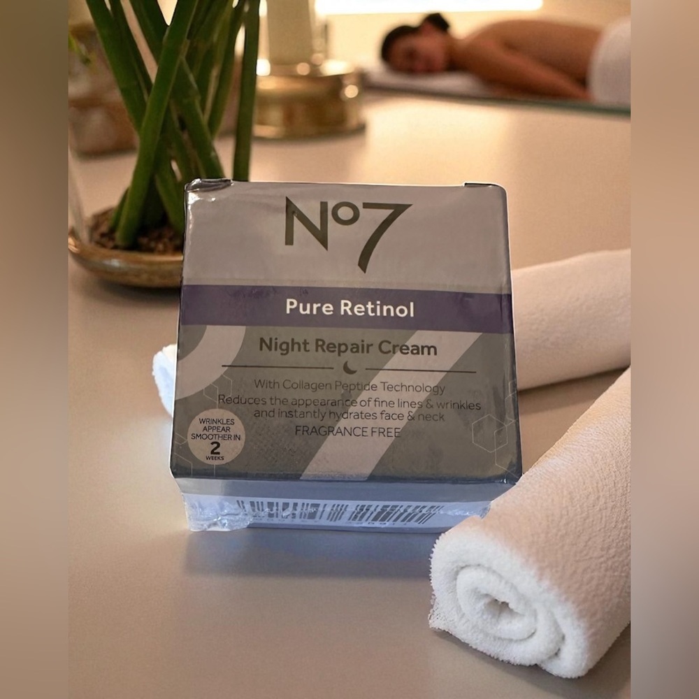 No7 Pure Retinol Night Repair Cream With Collagen Technology New In Box
